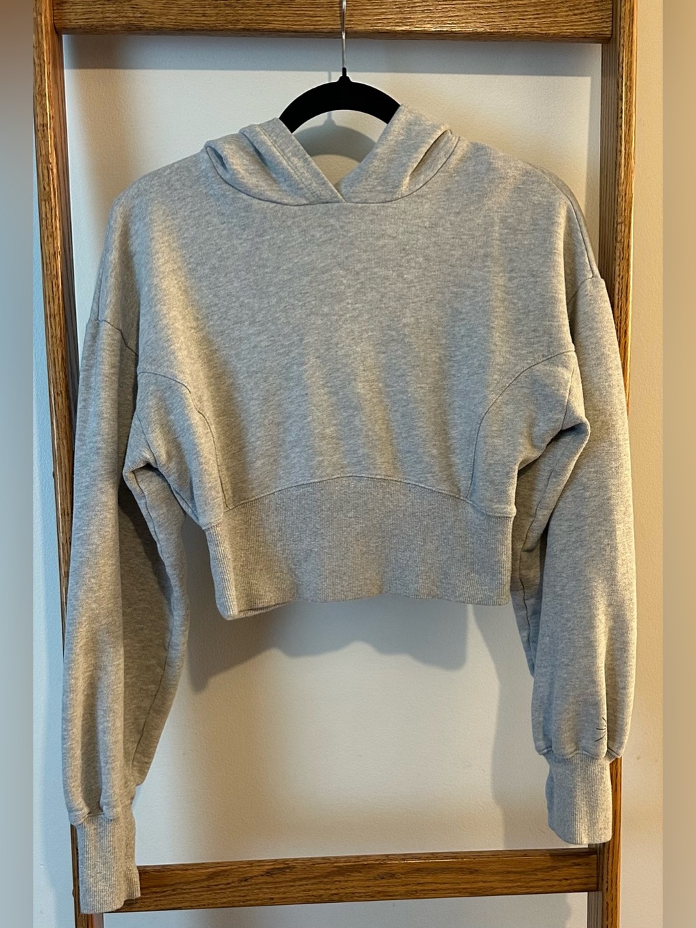 aerie Cropped Hoodie Sweatshirt - Light Gray